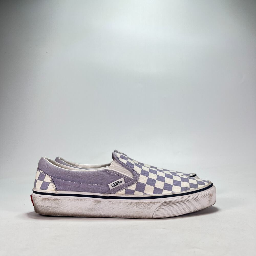 Vans Classic Purple Checkerboard Canvas Slip On Skate Shoes 507452 Womens Sz 8.5